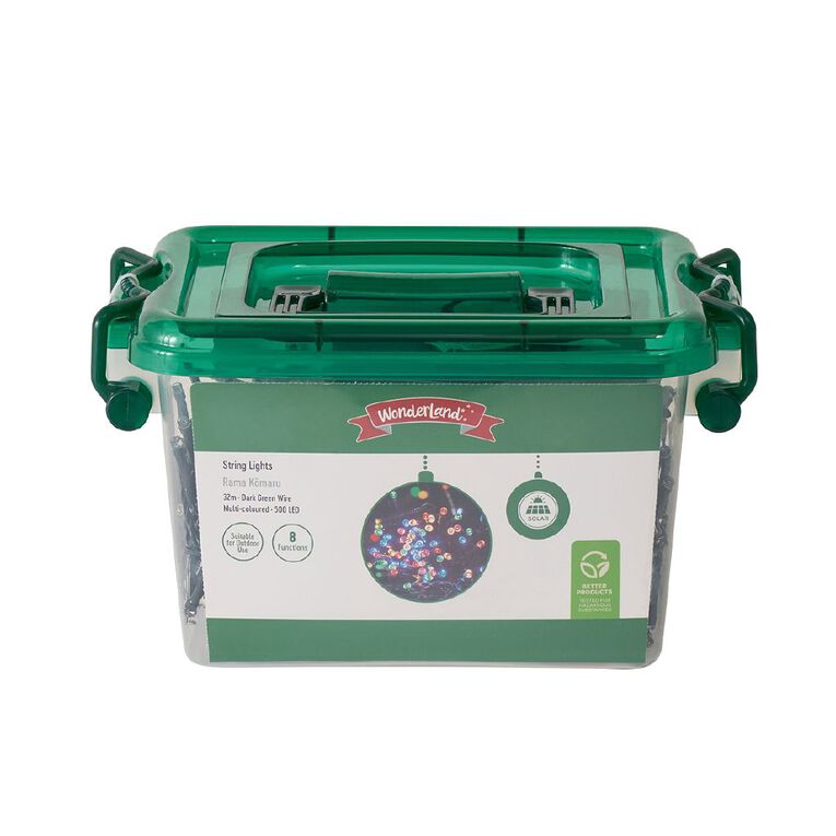 Wonderland Christmas Solar String Lights Multi-Coloured 32m, , hi-res