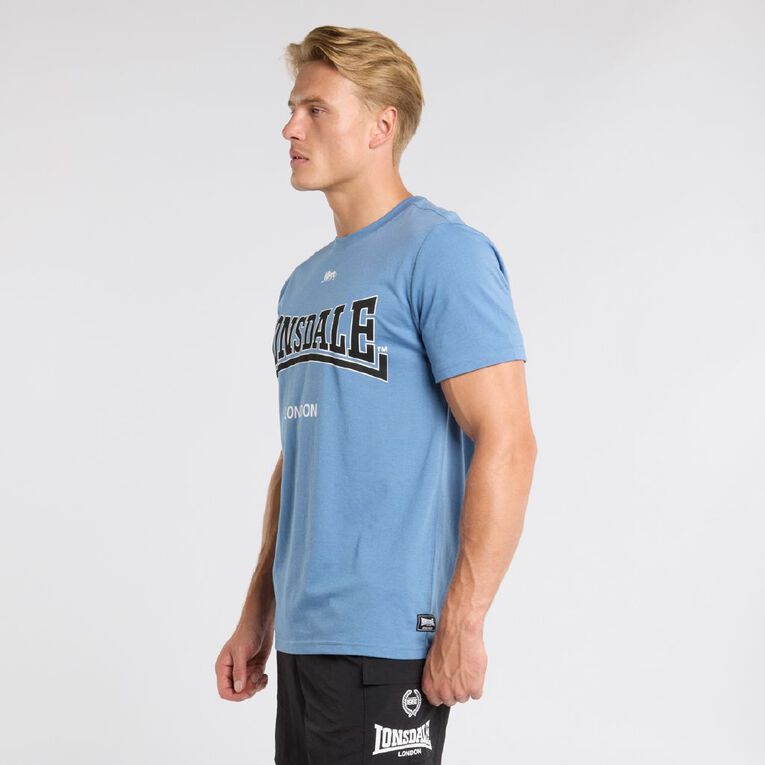 Lonsdale Men's London Crew Neck Tee, Blue Mid, hi-res