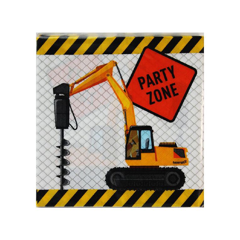 Hoorah Construction Napkin 20 Pack, , hi-res
