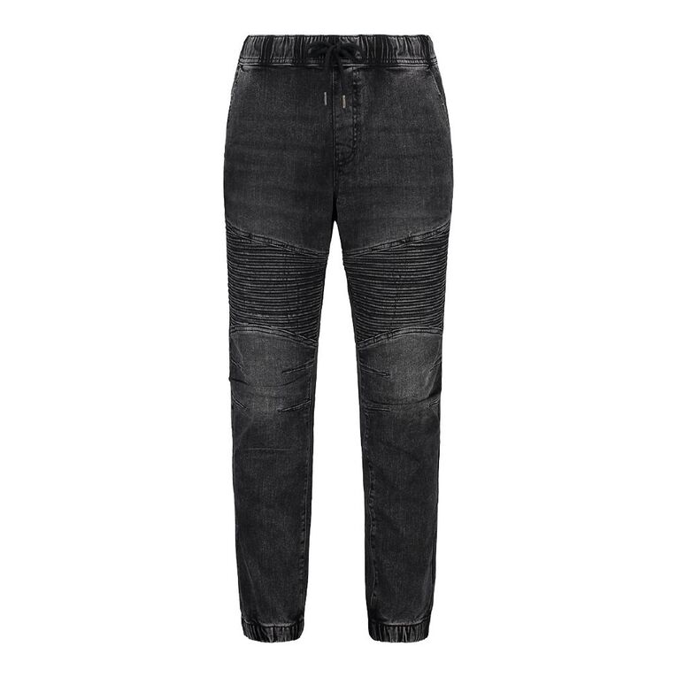 Garage Men's Cuffed Jogger Jeans Black The Warehouse