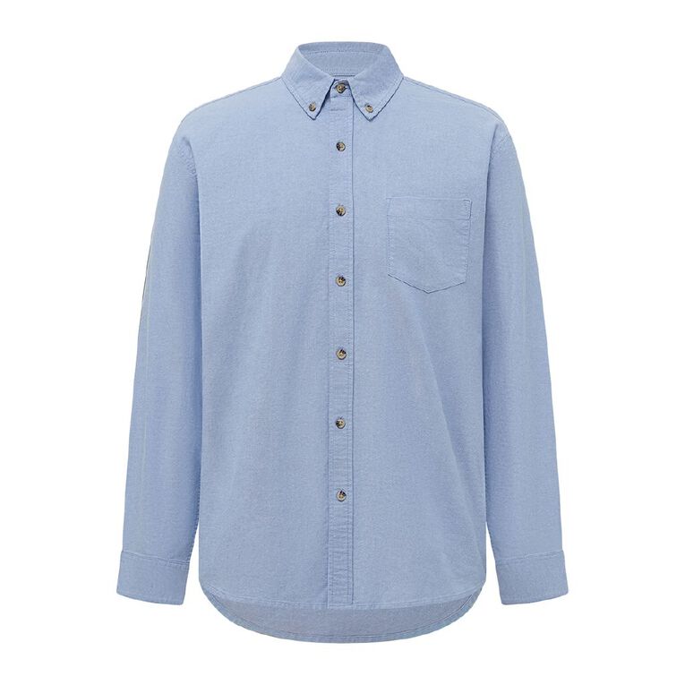H&H Men's Long Sleeve Oxford Shirt, Blue Light, hi-res