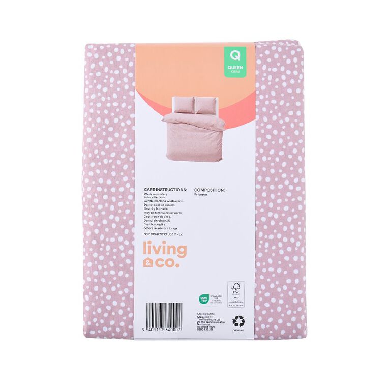 Living & Co Microfibre Duvet Cover Set Dawn Pink Queen, , hi-res