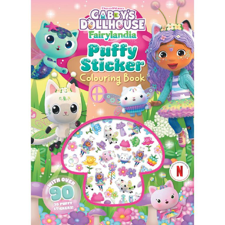 DreamWorks: Gabbys Dollhouse Fairylandia Puffy Sticker Colouring Book, , hi-res