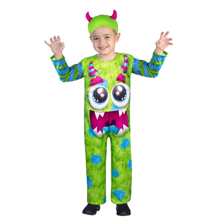 Scarehouse Monster Costume Green 2-4 Years, , hi-res