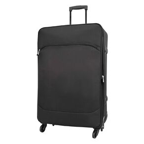 Wander 76cm Soft Checked Suitcase 4 Wheel Black