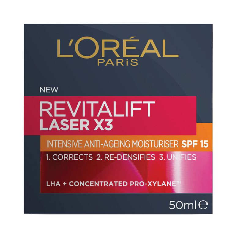 L'Oreal Paris Revitalift Laser X3 SPF15 Day Moisturiser 50ml, , hi-res