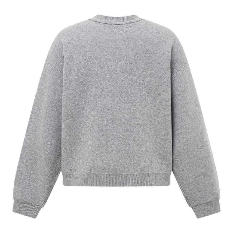 H&H Women's Relaxed Crew Neck Jumper, Grey Marle, hi-res