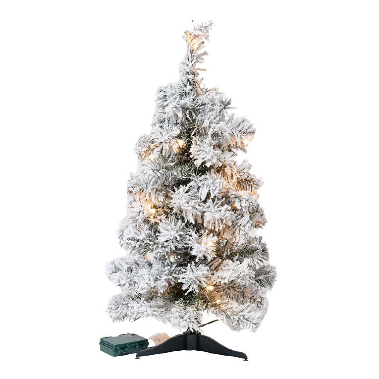 Wonderland Snowy Table Christmas Tree 60 Tips 20 LED 60cm, , hi-res