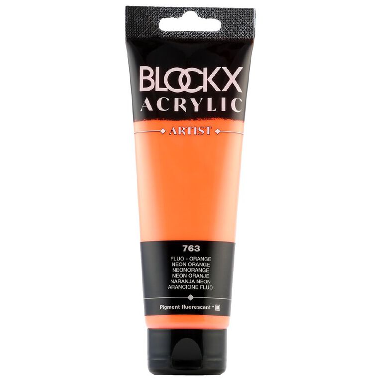 BLOCKX Acrylic Tube 120ml Orange/Fluro Orange/Fluro, , hi-res