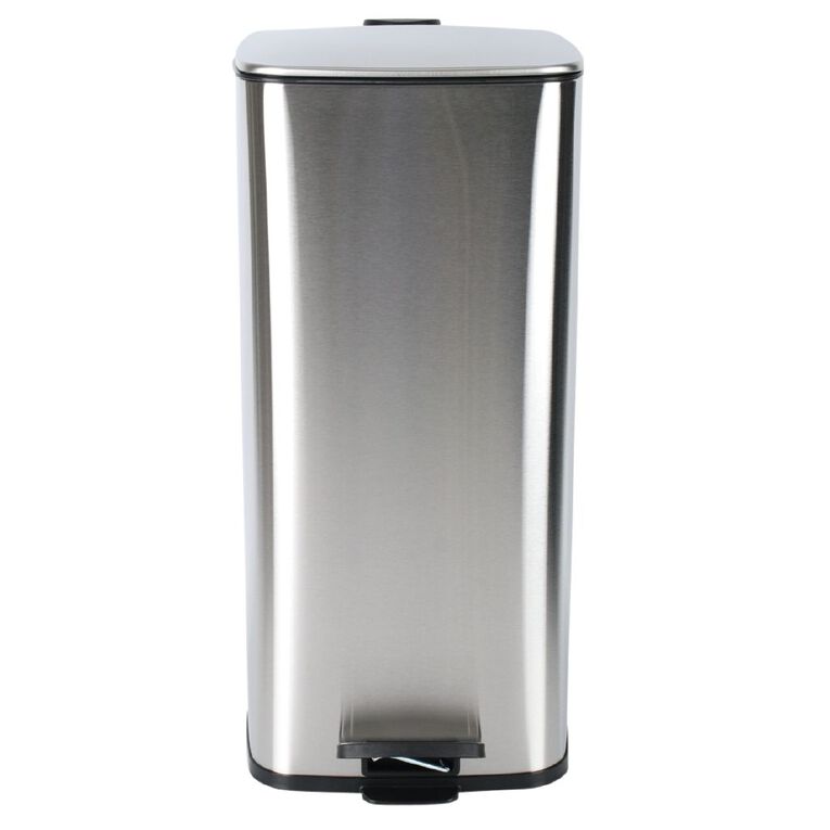 Living & Co Rectangle Pedal Bin Stainless Steel 30L, , hi-res