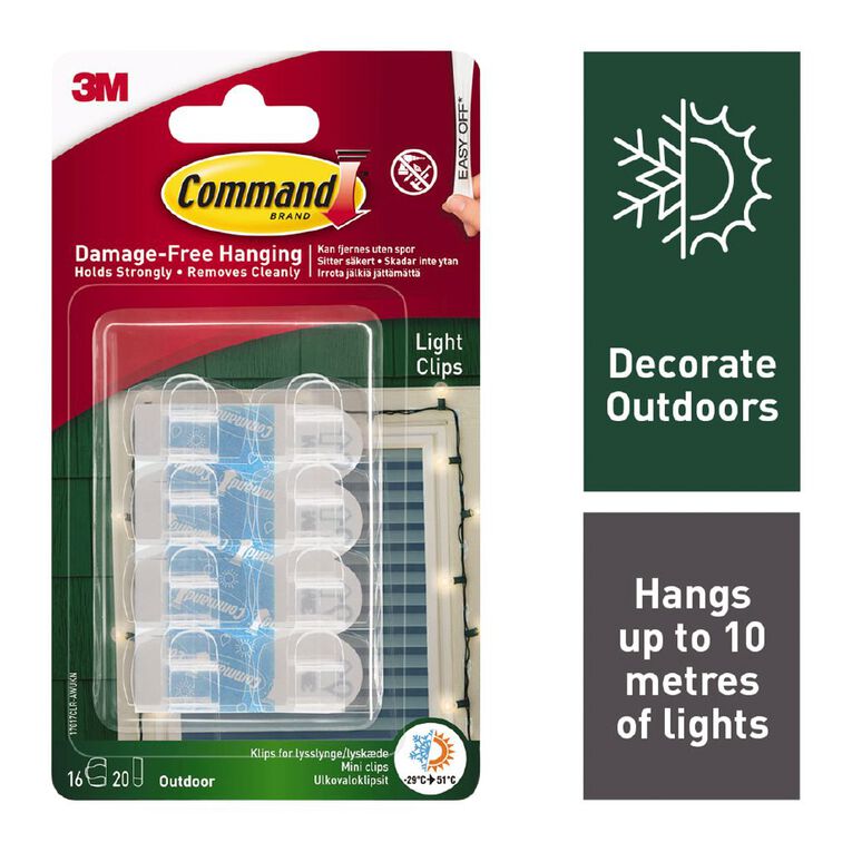 Command Outdoor Light Clips with Foam Strips