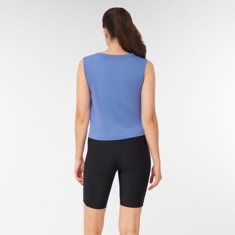 Active Intent Women's Cropped Muscle Tank, Blue Mid, hi-res
