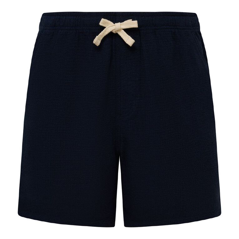 H&H Men's Textured Shorts, Blue Dark, hi-res