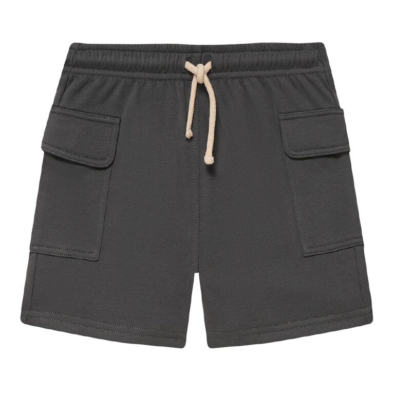 Young Original Toddler Terry Cargo Shorts, Grey Dark, hi-res
