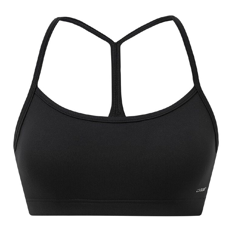 Active Intent Women's Thin Strap Crop Top, Black, hi-res