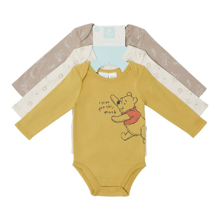 Nautinati Baby Girls' 100% Interlock Cotton Pack of 2 Disney Winnie the Pooh Placement Print Bodysuits