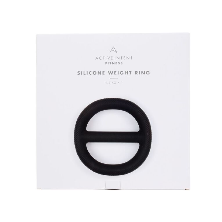 Active Intent Fitness Silicone Weight Ring 4.3kg Black, , hi-res