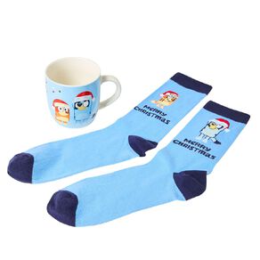 Bluey Christmas Mug And Sock Set Blue