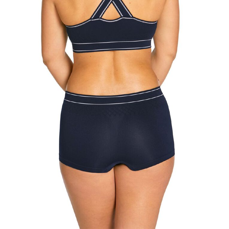 Tradie Women's Contrast Stitch Shortie, Blue Dark, hi-res