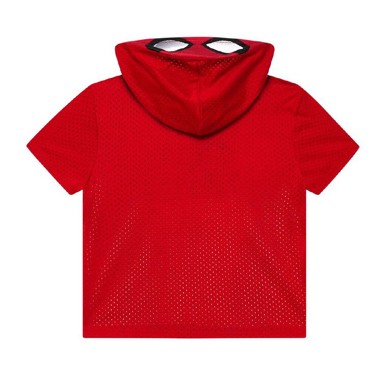 Spider-Man Preschool Hooded Mask Tee, Red Mid, hi-res