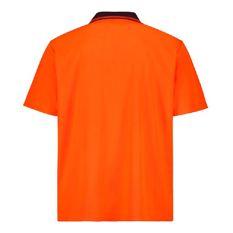 Rivet Short Sleeve Fluoro Compliant Polo, Orange Mid, hi-res