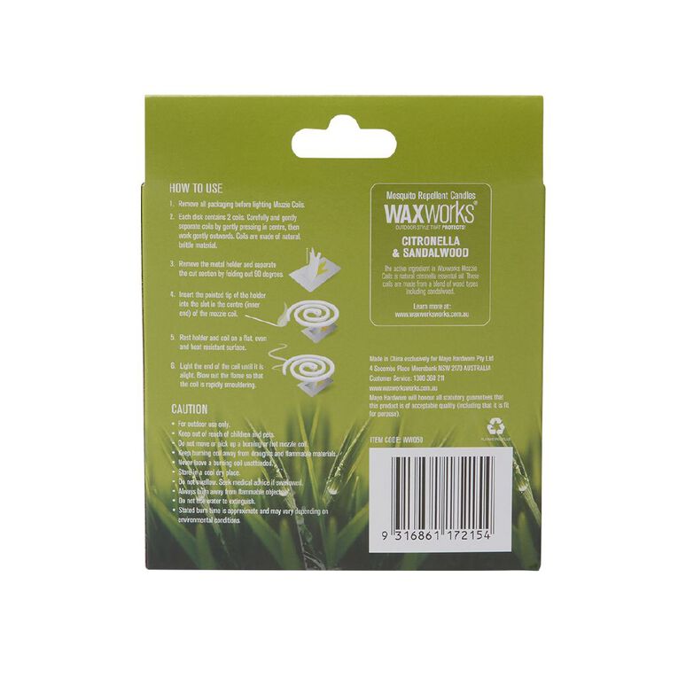 Waxworks Citronella Incense Coil 10 Pack, , hi-res