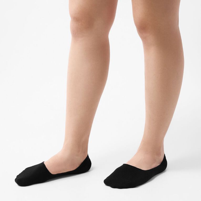 H&H Women's No Show Socks 3 Pack, Black, hi-res