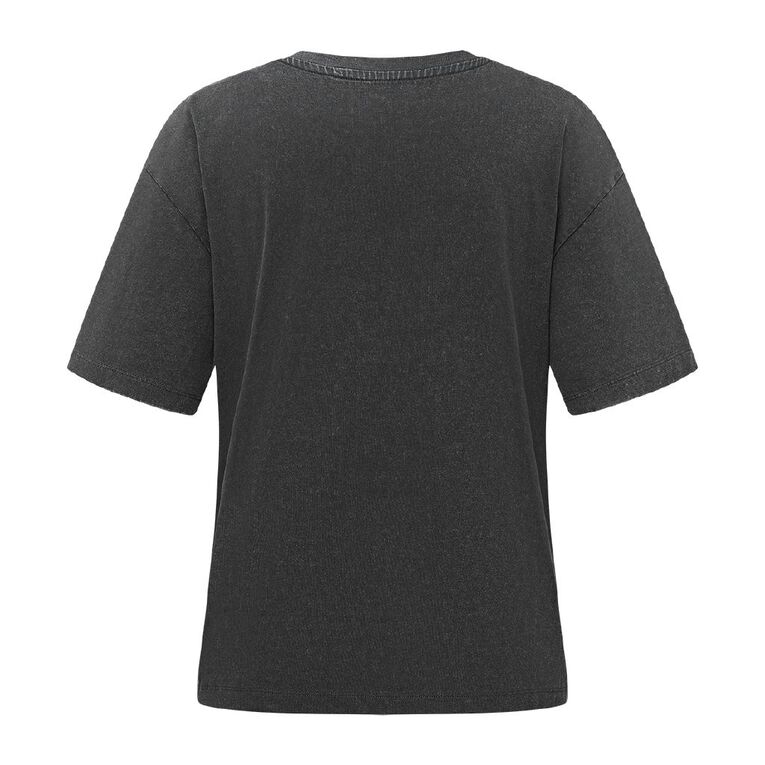 BRDRLESS Short Sleeve Boxy Graphic Tee, Black, hi-res