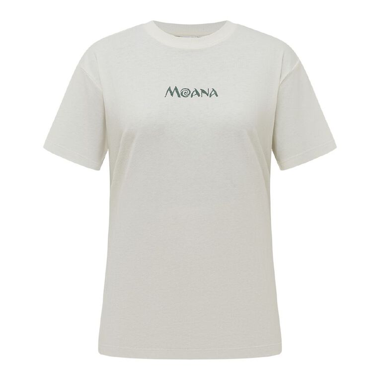 H&H Moana Women's Short Sleeve Moana Stingray Print Tee, Cream, hi-res