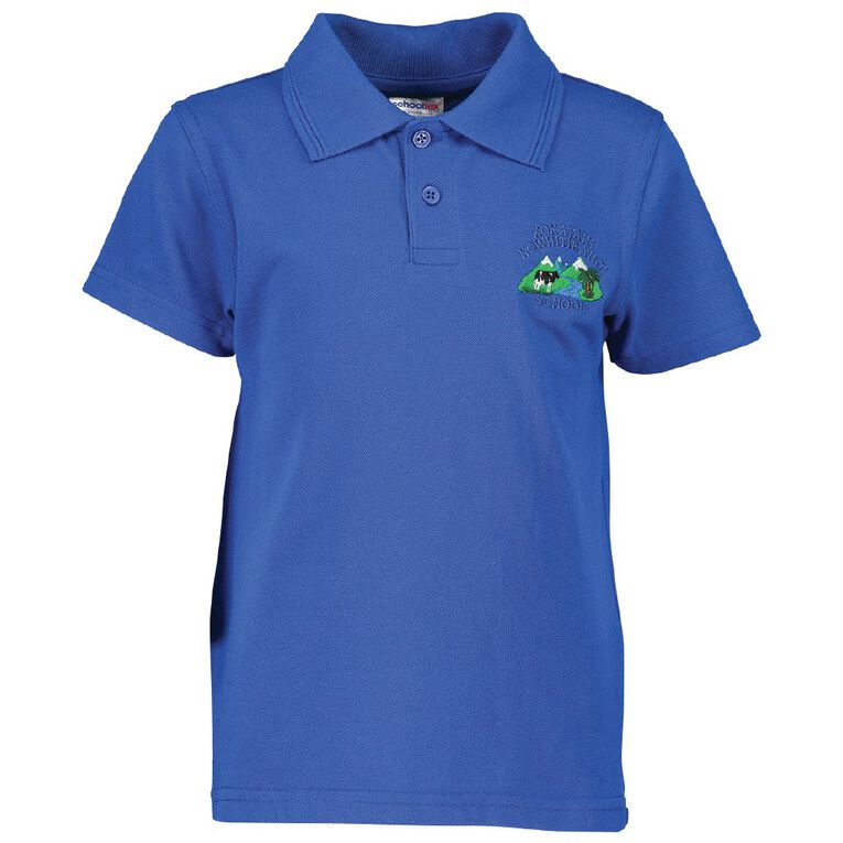 Schooltex Kokatahi Kowhitirangi Short Sleeve Polo with Embroidery, Royal, hi-res