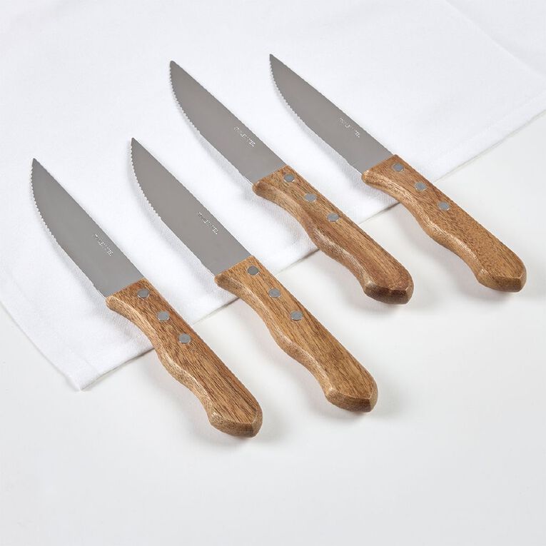 Living & Co Spur Steak Knives Stainless Steel 4 Pack, , hi-res