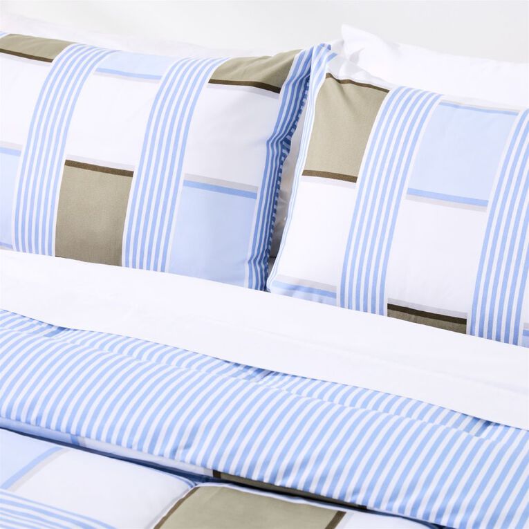 Living & Co 3 Piece Comforter Set Rune Multi-Coloured Queen, Multi-Coloured, hi-res