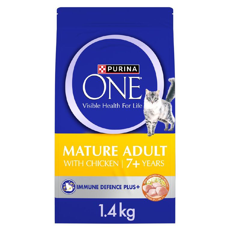 PURINA ONE Mature Adult 7+ Chicken Dry Cat Food 1.4kg, , hi-res