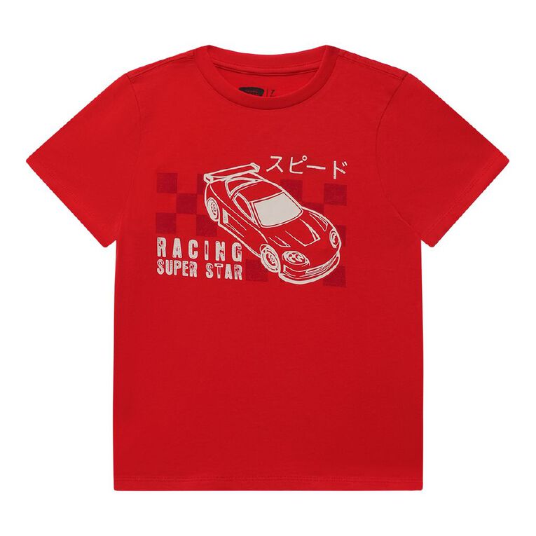 Young Original Print Short Sleeve Tee, Red Mid RACING, hi-res