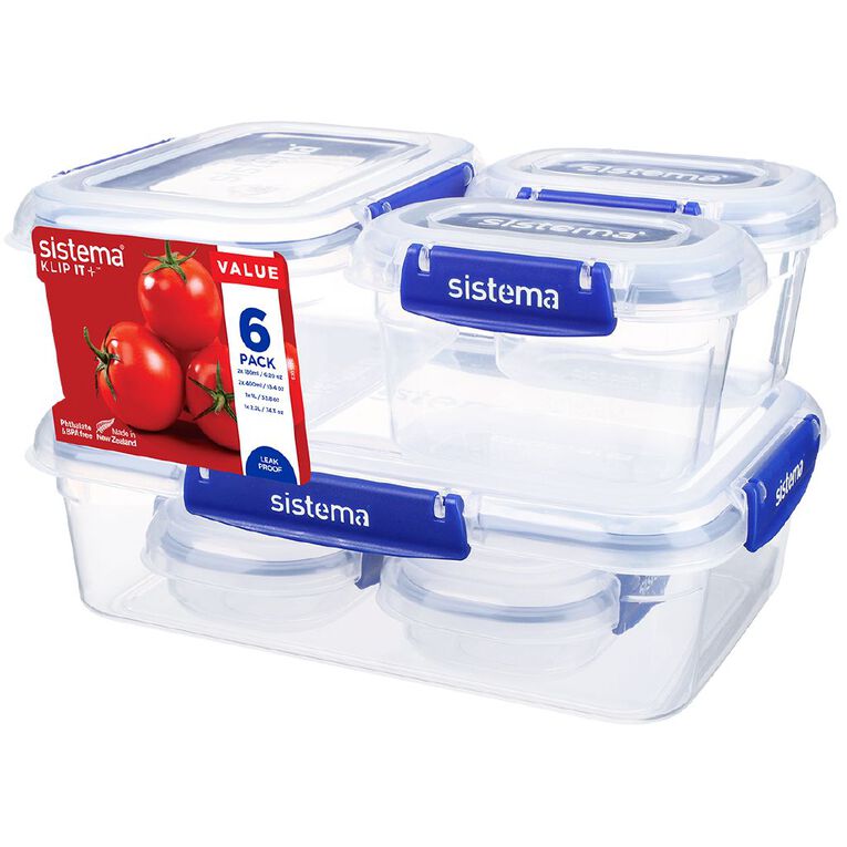 Sistema Klip It Plus Container Starter Assorted 6 Pack, , hi-res