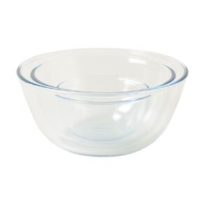 Living & Co Glass Mixing Bowl Set Clear 3 Piece
