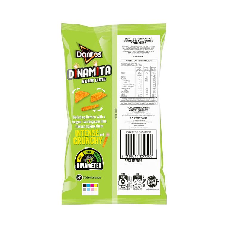 Doritos Dinamita Sour Lime 110g, , hi-res