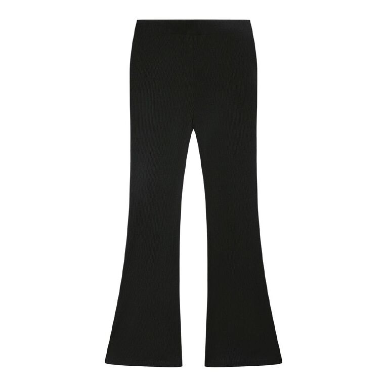 Young Original Rib Flare Leggings, Black, hi-res