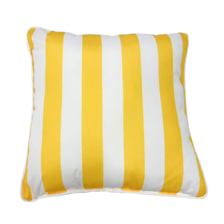 Living & Co Outdoor Cushion Stripe Yellow 40cm x 40cm, , hi-res