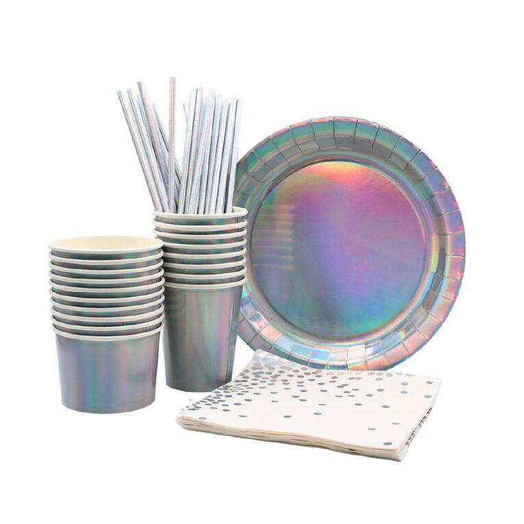 Hoorah Iridescent Paper Straws 20 Pack, , hi-res