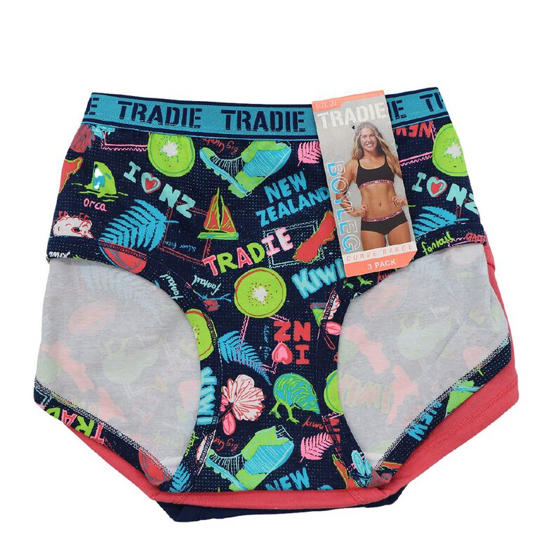 Tradie Women's Curve Boyleg 3 Pack, Navy Tradie Women's Curve Boyleg 3 Pack, Navy, hi-res