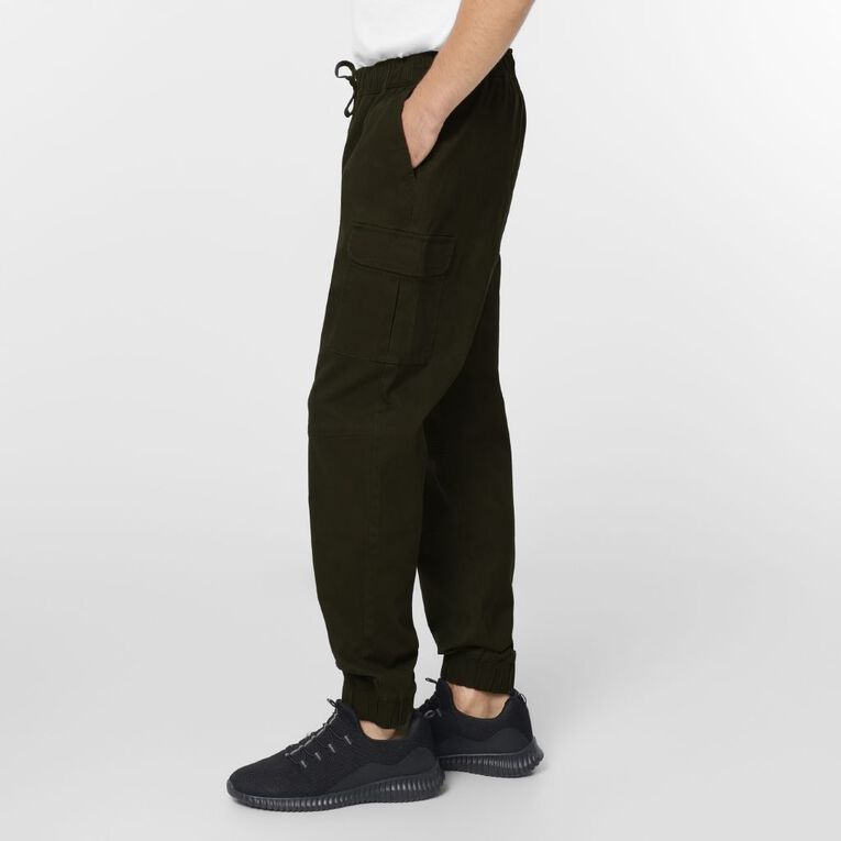 H&H Men's Elastic Waist Cargo Joggers, Green Dark, hi-res