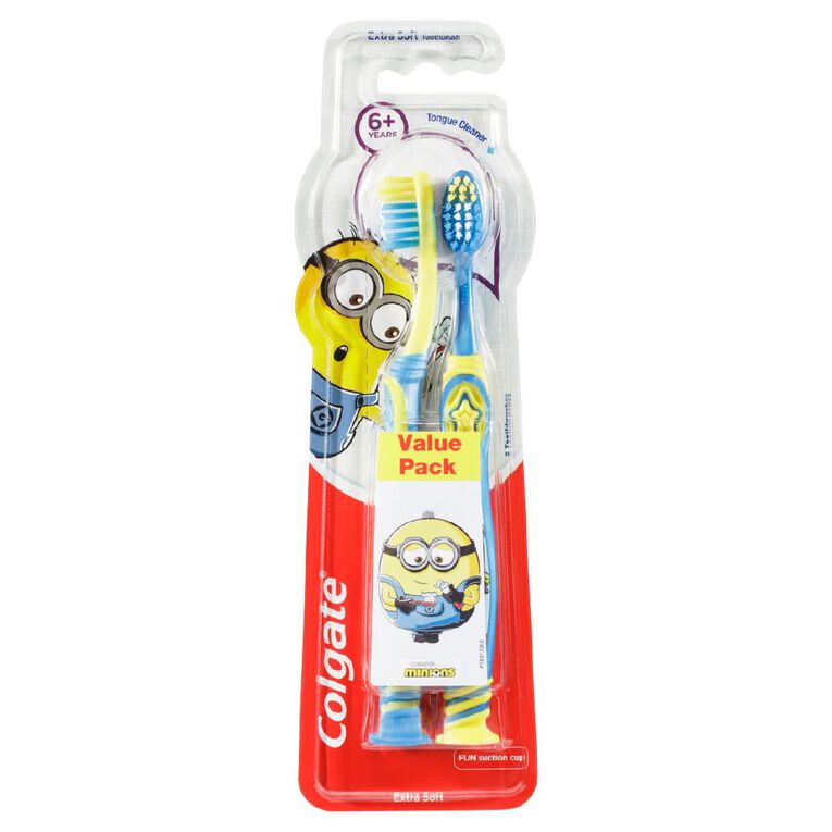 Colgate Minions Smiles Youth Toothbrush 2 Pack, , hi-res