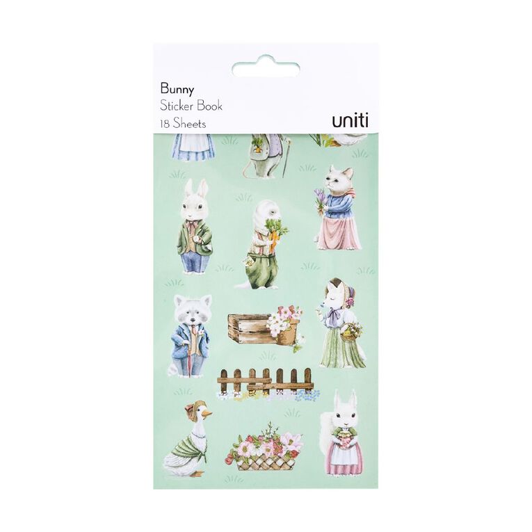 Uniti Bunny Mini Sticker Book 18 Sheets, , hi-res