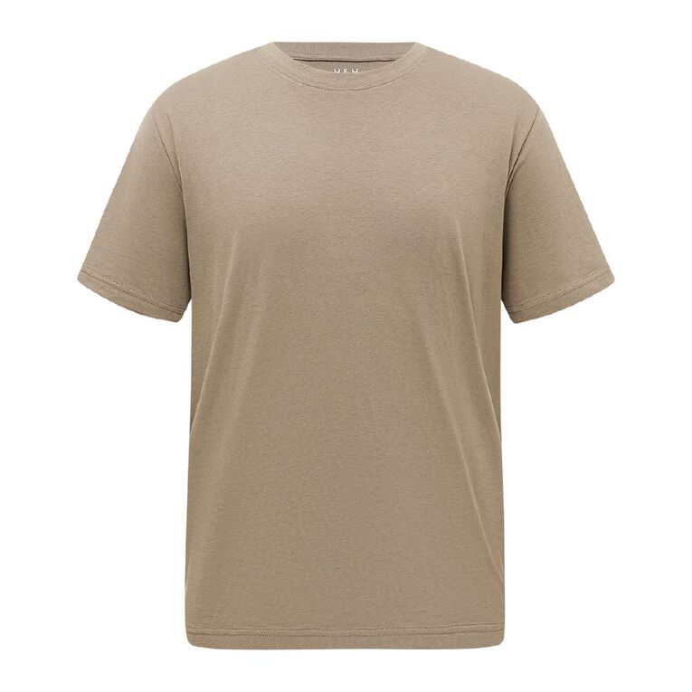 H&H Men's Regular Fit Plain Tee, Brown Mid cinder, hi-res