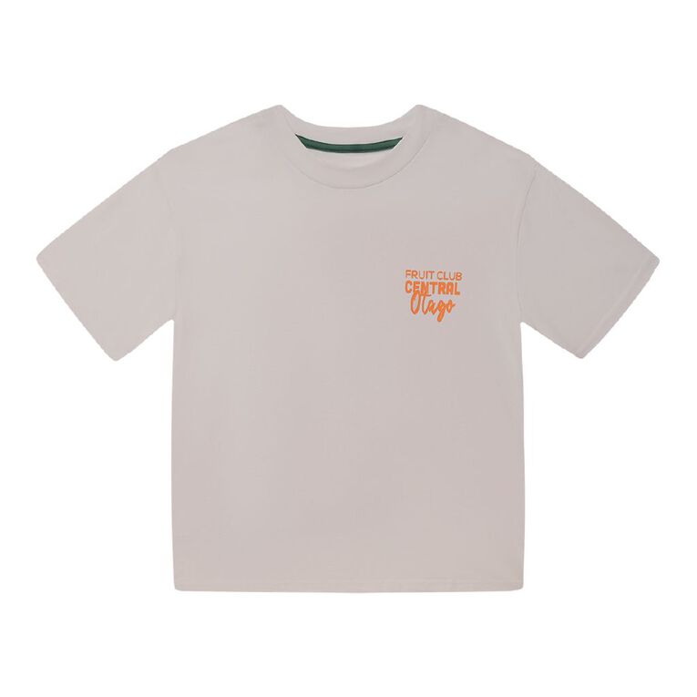 Young Original Short Sleeve Boxy Back Print Tee, White, hi-res