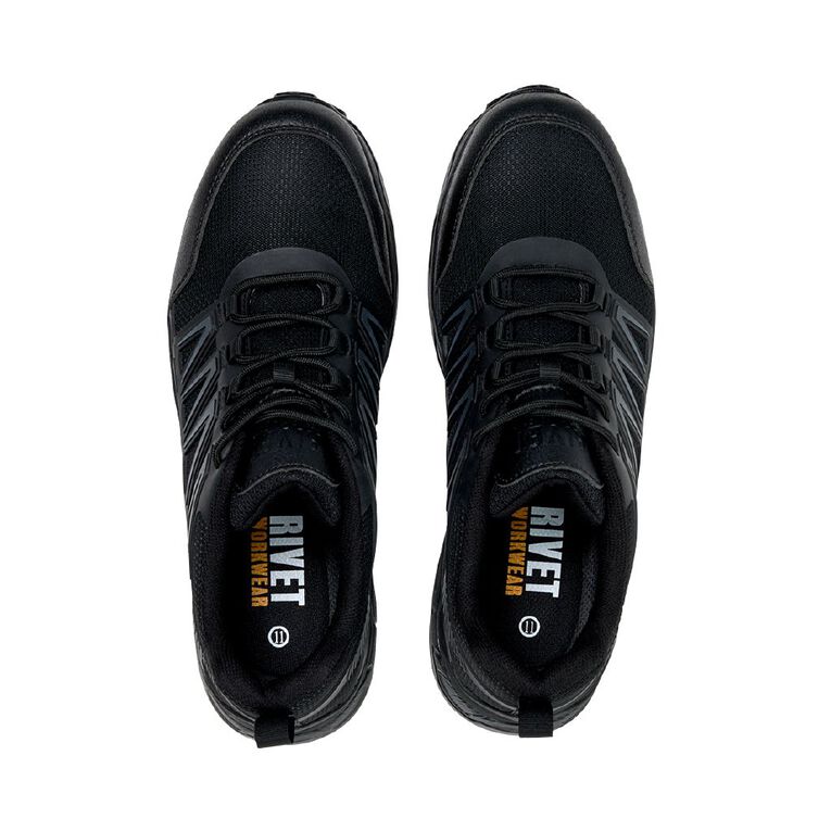 Rivet Men's Renegade Steel Toe Work Shoes, Black, hi-res