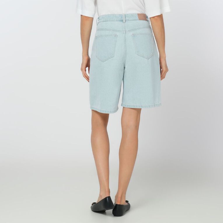 H&H Women's Wide Leg Denim Jort Shorts, Denim Light, hi-res