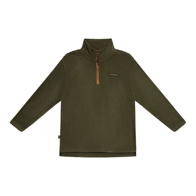 Back Country Kids' Fleece 1/4 Zip Sweatshirt, Green Dark, hi-res