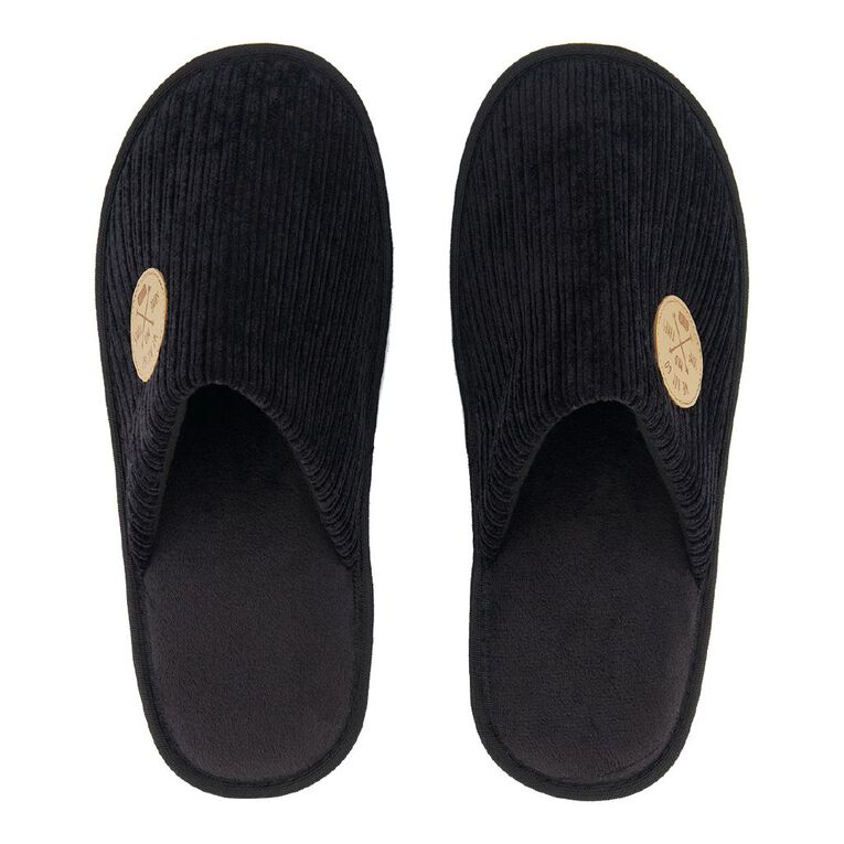 H&H Men's Brad Slipper Scuffs Black The Warehouse
